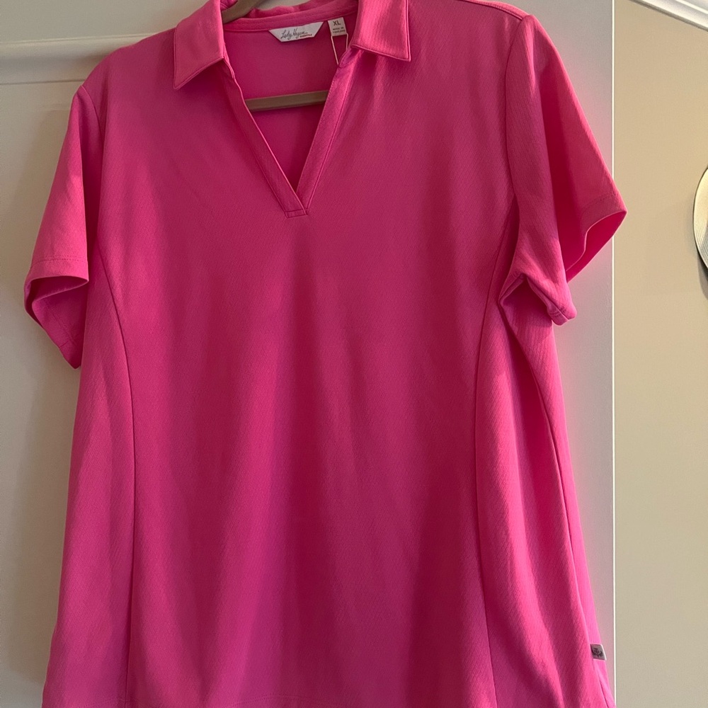 Lady Hagen Pink Relaxed Fit Polo Shirt